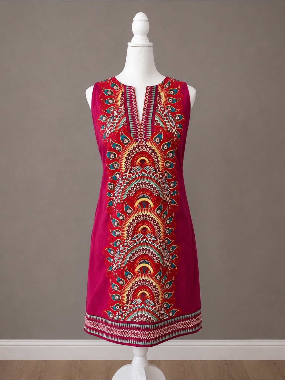 New York & Company Y2K Vintage Colorful Vibrant Shift Dress Size Small